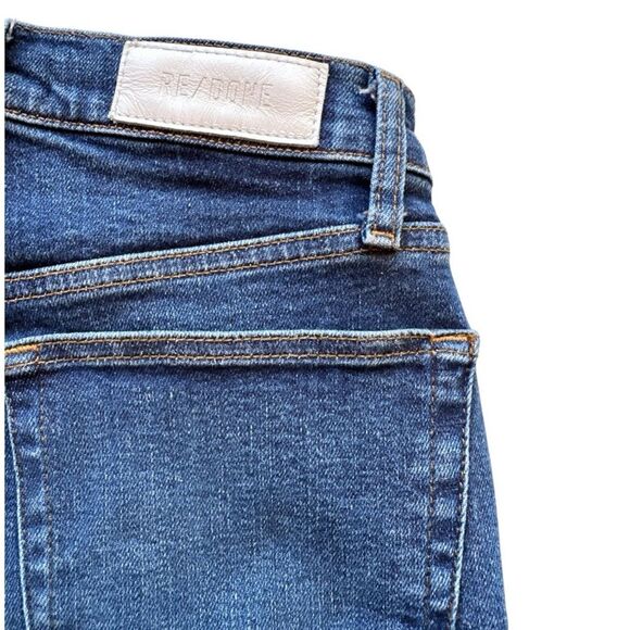 Re/Done 70s High-Rise Stove Pipe Comfort Stretch Raw Hem Denim Jeans Size 26 - Picture 8 of 15